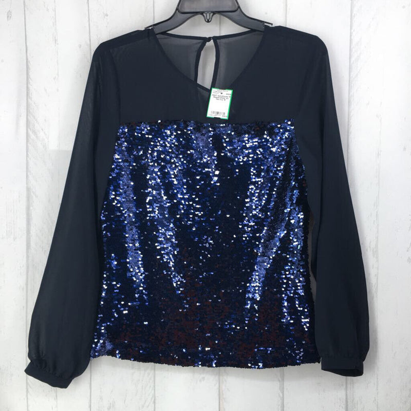 10 Sequin/sheer slv top