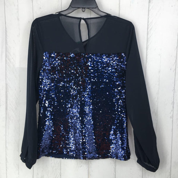 10 Sequin/sheer slv top