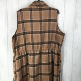 O/S wool blend plaid sweater vest