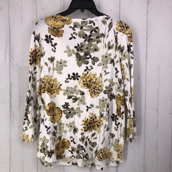 2(L) Flo print 3/4 slv top