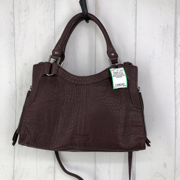 zip top satchel w/ zipper detail