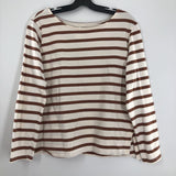 L boat neck stripe l/s top