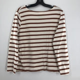 L boat neck stripe l/s top