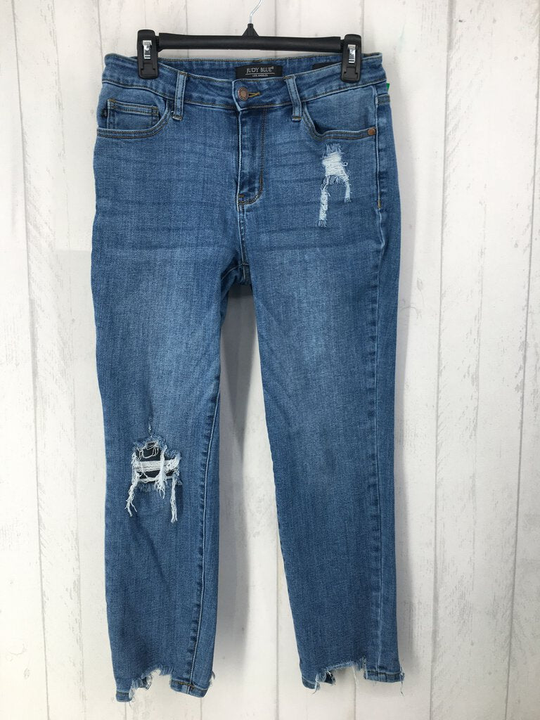 7/28 distressed jeans