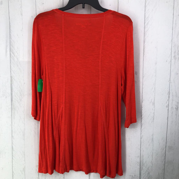 M elbow slv v-neck top