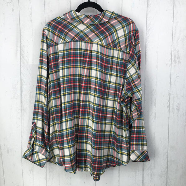 3X Plaid button down l/s top