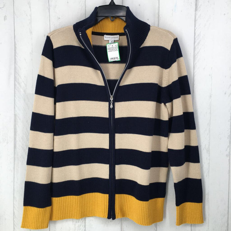 M Striped zip up sweater