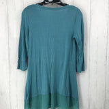 XS Sheer pocket/hem 3/4 slv top