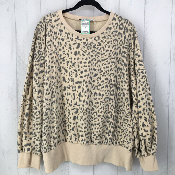 2X Animal print crewneck sweatshirt