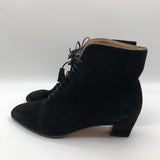 11 suede lace up heel ankle boots