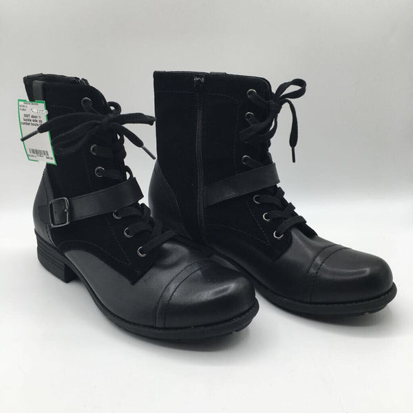 11 buckle side zip combat boots