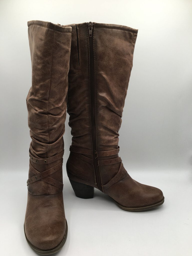 7 heel side zip tall boots