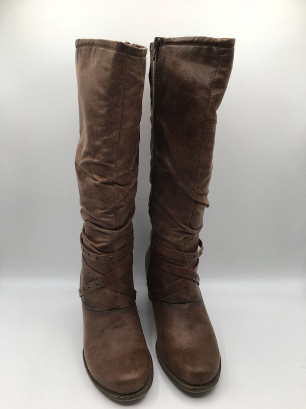 7 heel side zip tall boots