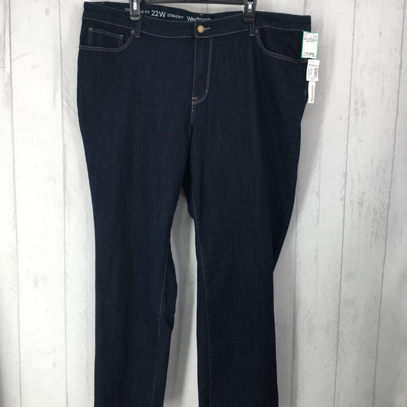 22 Mid-rise straight leg jeans