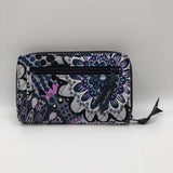 2pc floral triple zip crossbody w/ turnlock zip around wallet