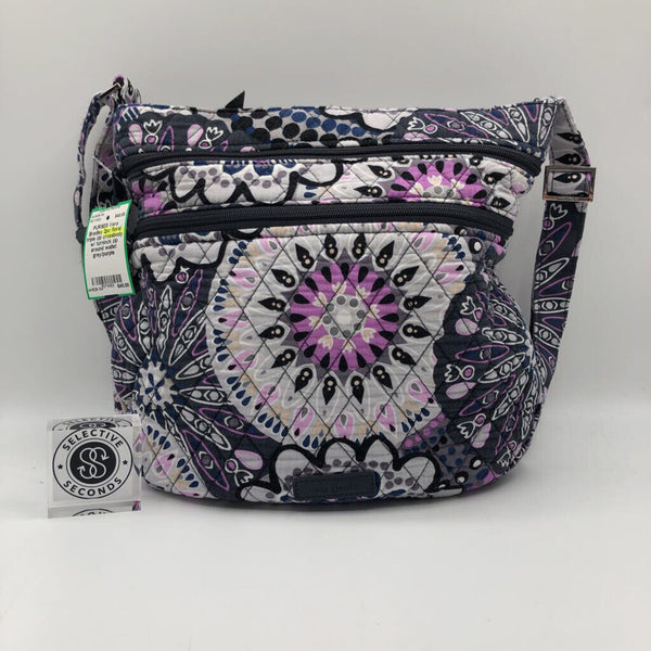 2pc floral triple zip crossbody w/ turnlock zip around wallet