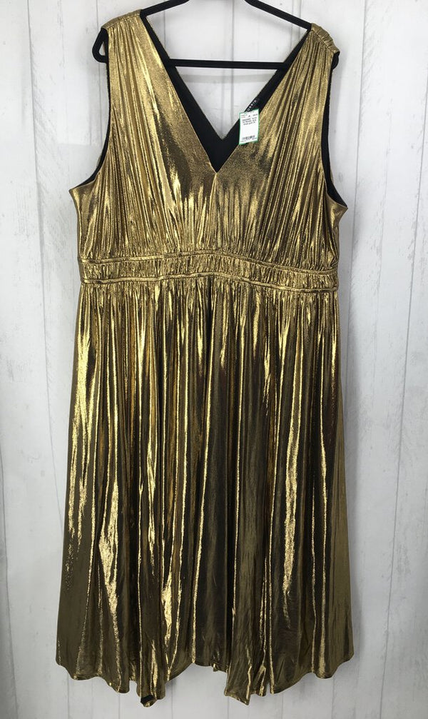 3X Metallic slvls dress