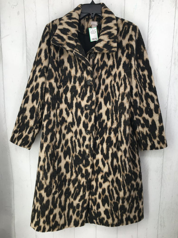 2(L) Long animal print coat