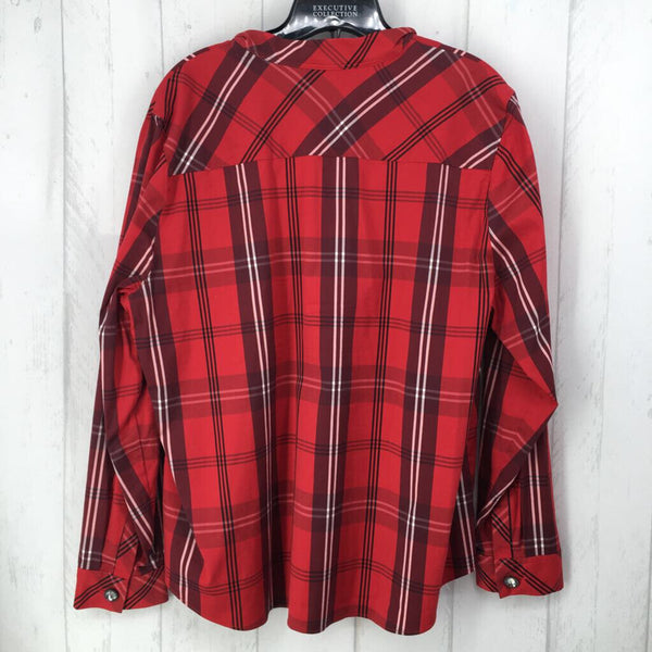 3(XL) Plaid 1/2 button down l/s top