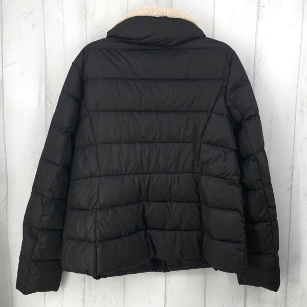 XL Quilted faux fur collar coat