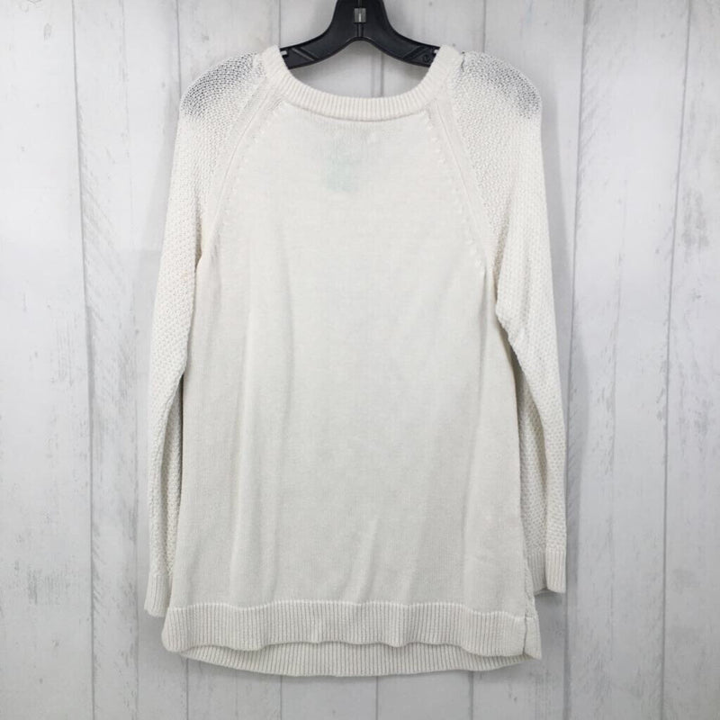 L Textured side slit sweater