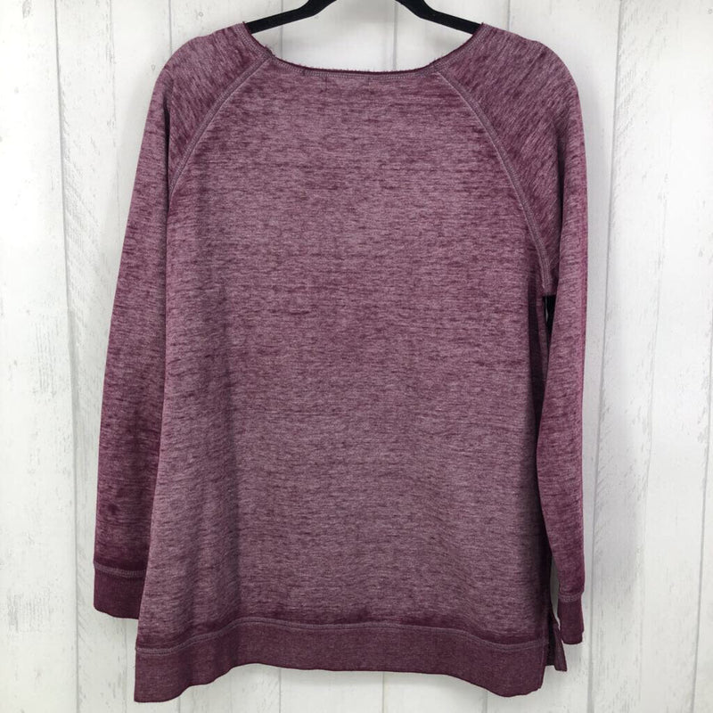 L Graphic marled l/s top