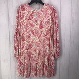 S Paisley print ruffled l/s dress