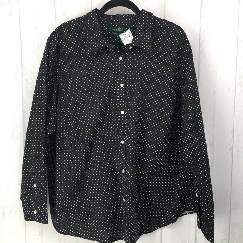 R95 3X Polka dot button down l/s top