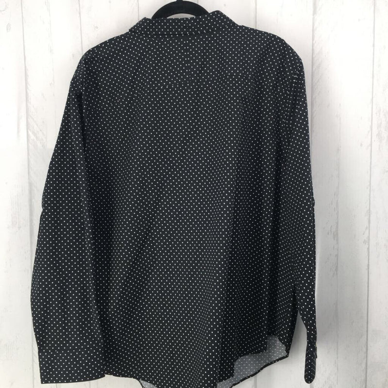 R95 3X Polka dot button down l/s top