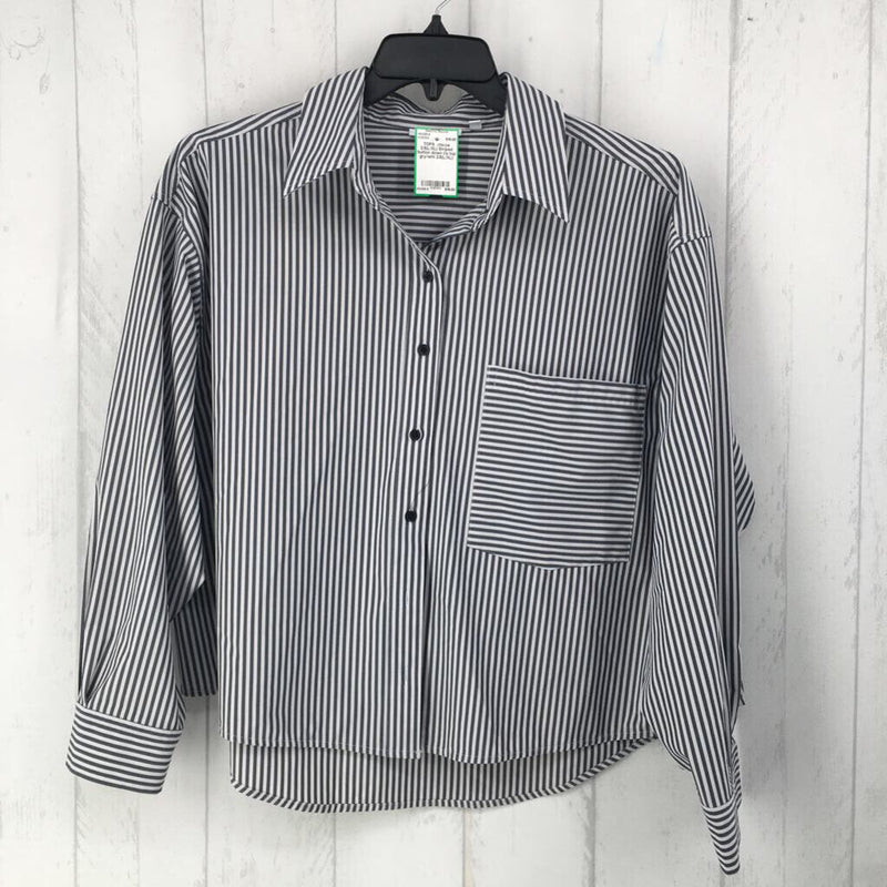 2.5(L/XL) Striped button down l/s top