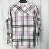 S Plaid button down l/s top