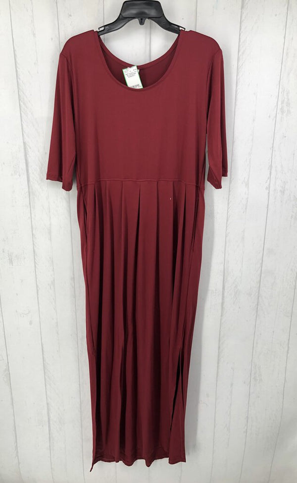 L 3/4 slv maxi dress