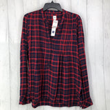 R55 M Plaid 1/2 button down l/s top