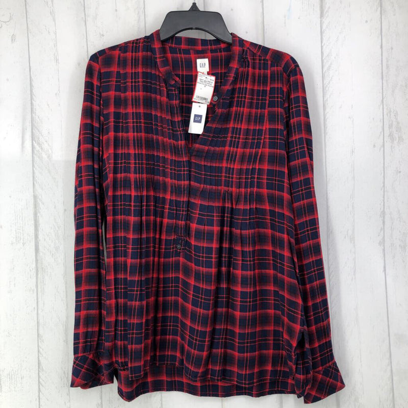 R55 M Plaid 1/2 button down l/s top