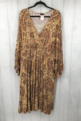 4X Printed crossover l/s dress