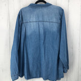 4X Denim button down l/s top