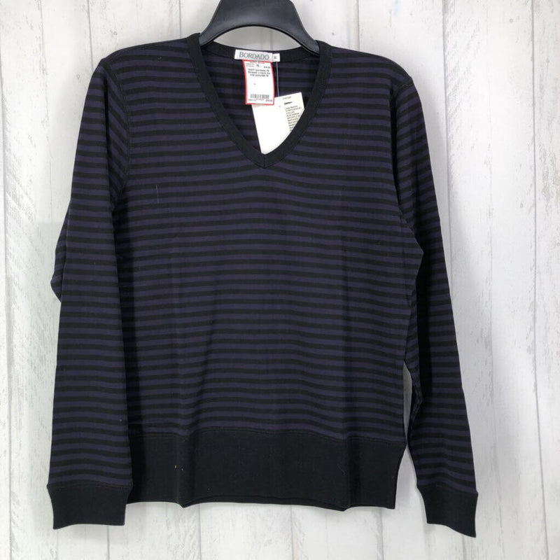 M Striped v-neck l/s top