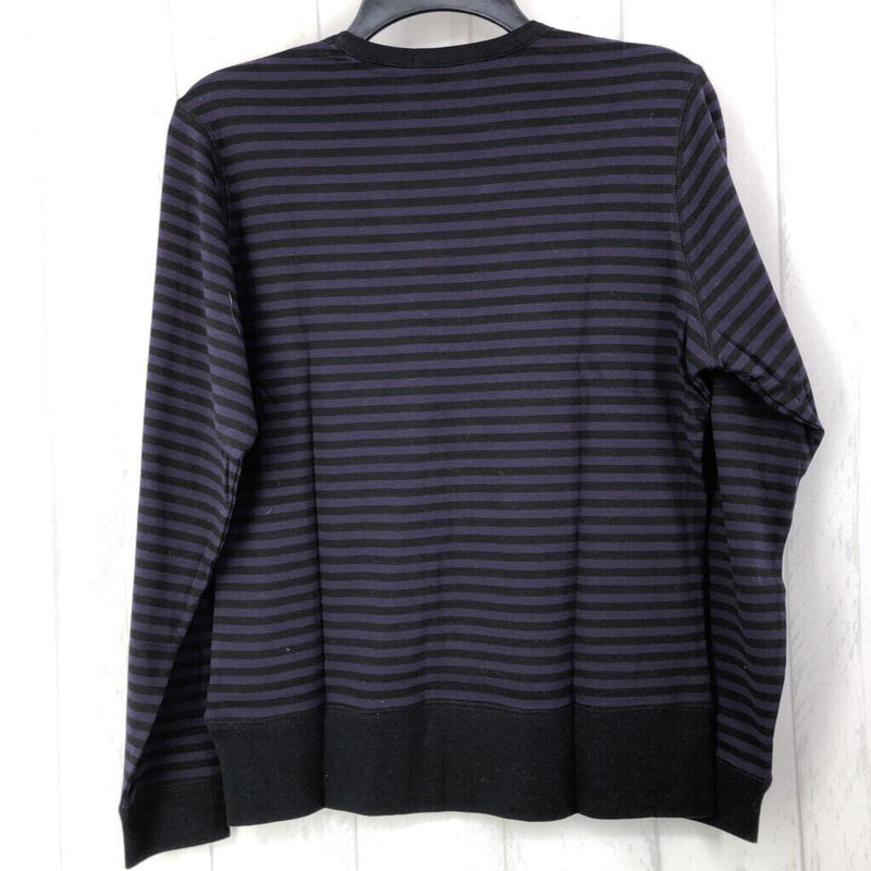 M Striped v-neck l/s top