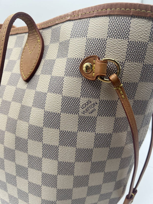 damier azure MM tote w/ box