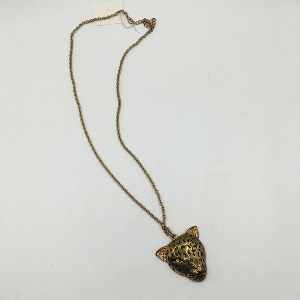 Goldtone tiger pendant necklace