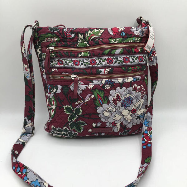 quilted flower print crossbody