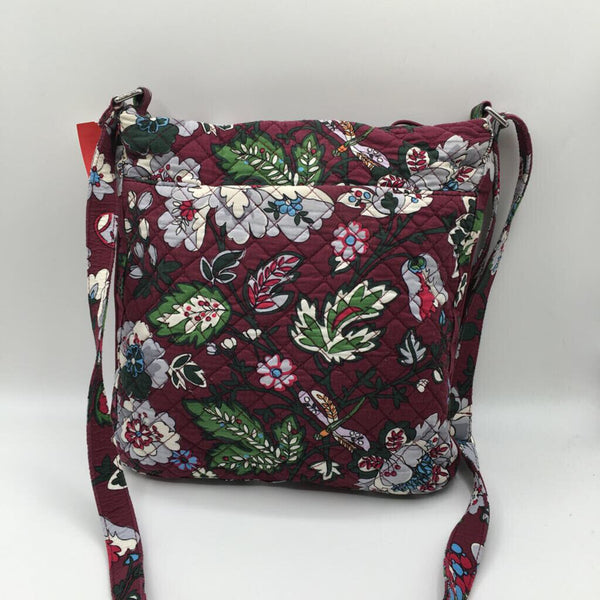 quilted flower print crossbody