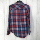 S Plaid button down l/s top