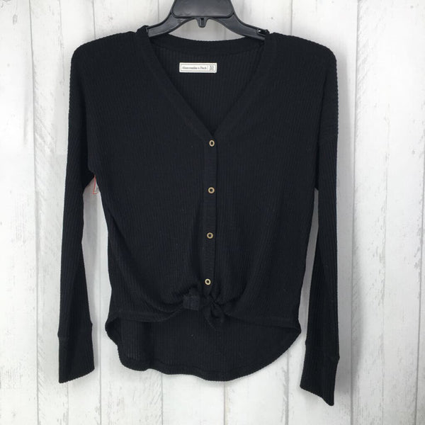 XS Ribbed knotted hem l/s top