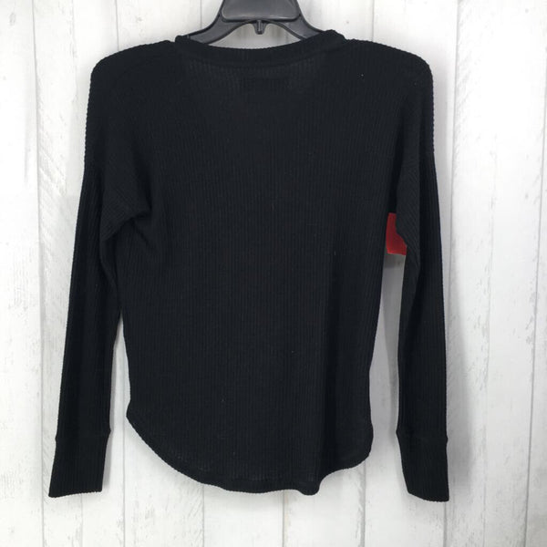 XS Ribbed knotted hem l/s top