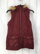 XS Quilted faux fur hood vest