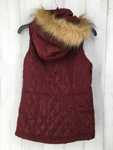 XS Quilted faux fur hood vest