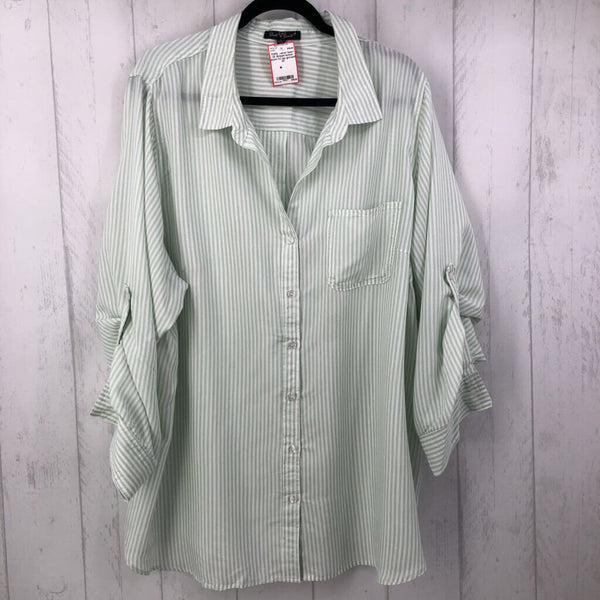 3X Striped button down l/s top