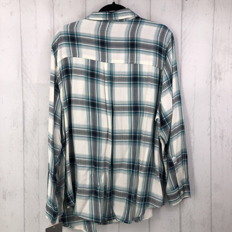 3X Plaid button down l/s top