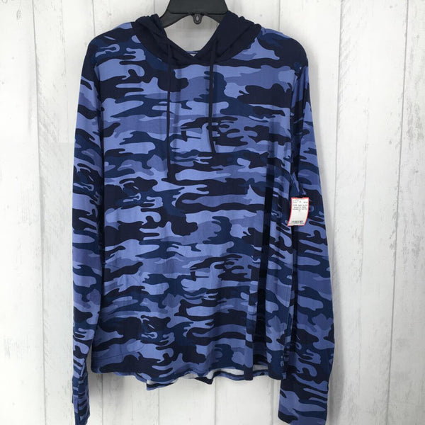 XL Camo hooded l/s top